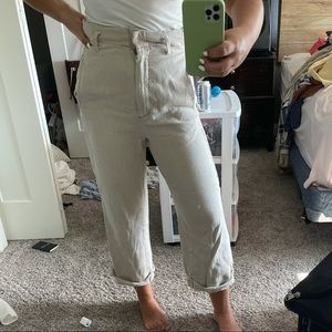 Urban outfitters ivory zip up pants